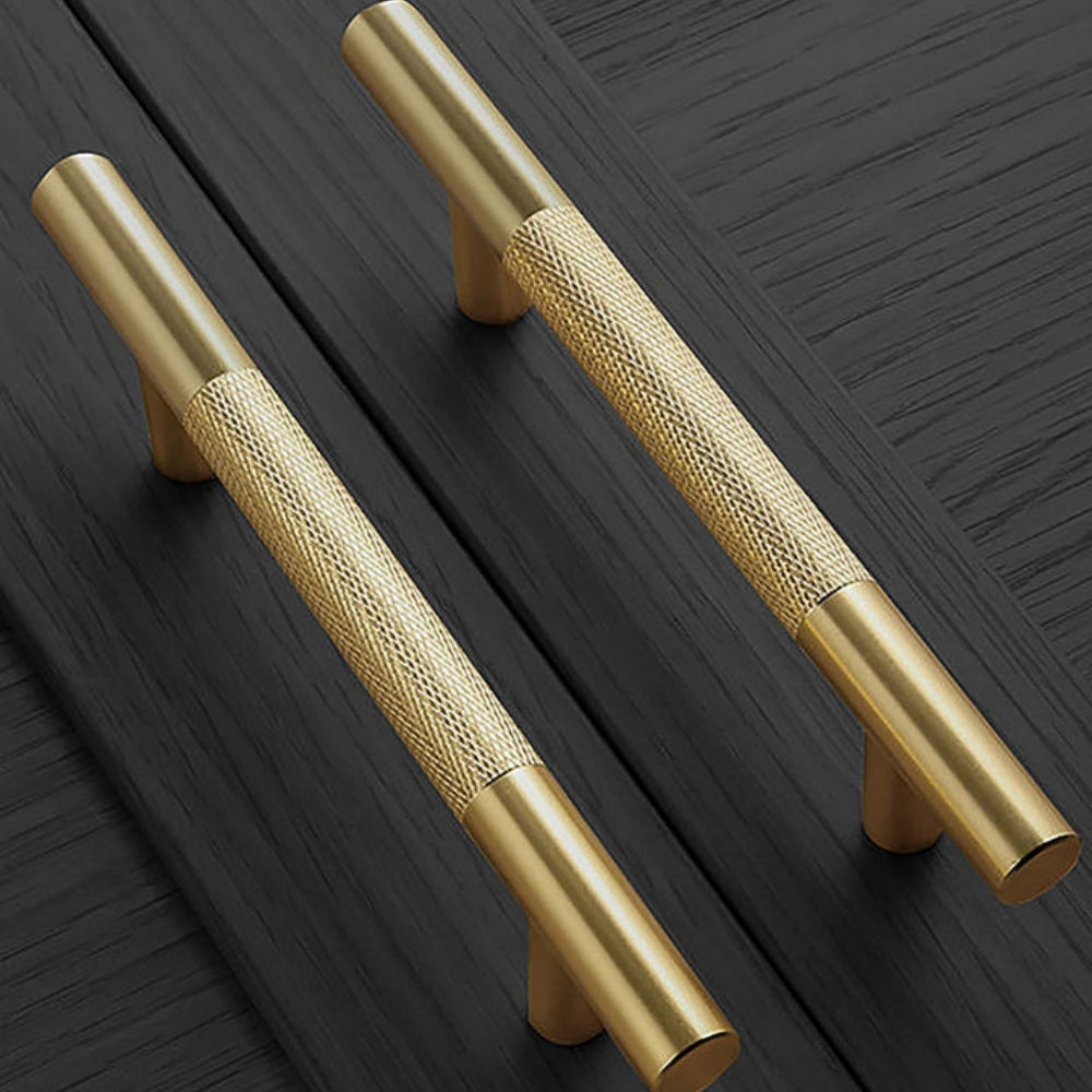 Gerändelter Gold-Bar-Küchengriff für Schränke & Schubladen