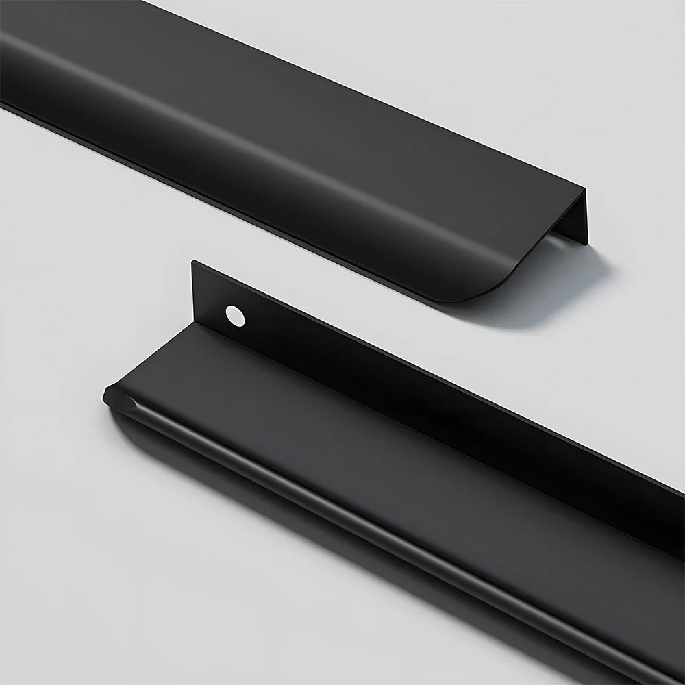 2er Set Mattschwarze Aluminium-Profilgriffe – Modernes Design für Schränke & Schubladen