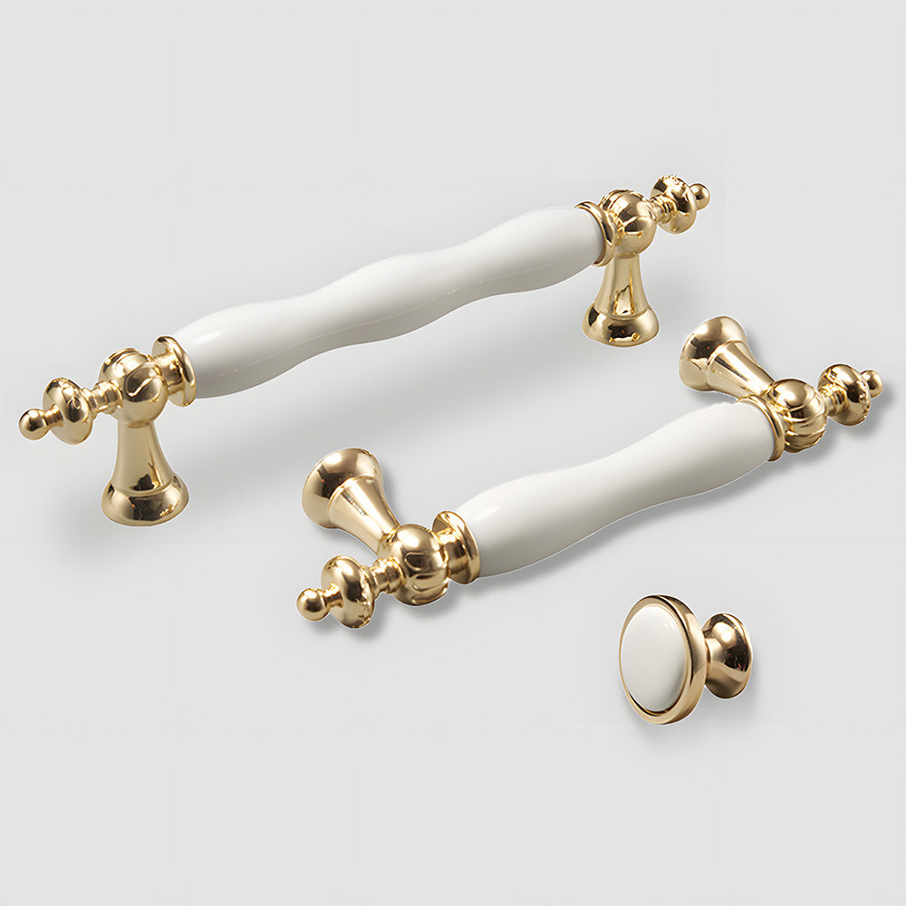 Retro White Ceramic Satin Finish Schrank Drawer Bar Griff