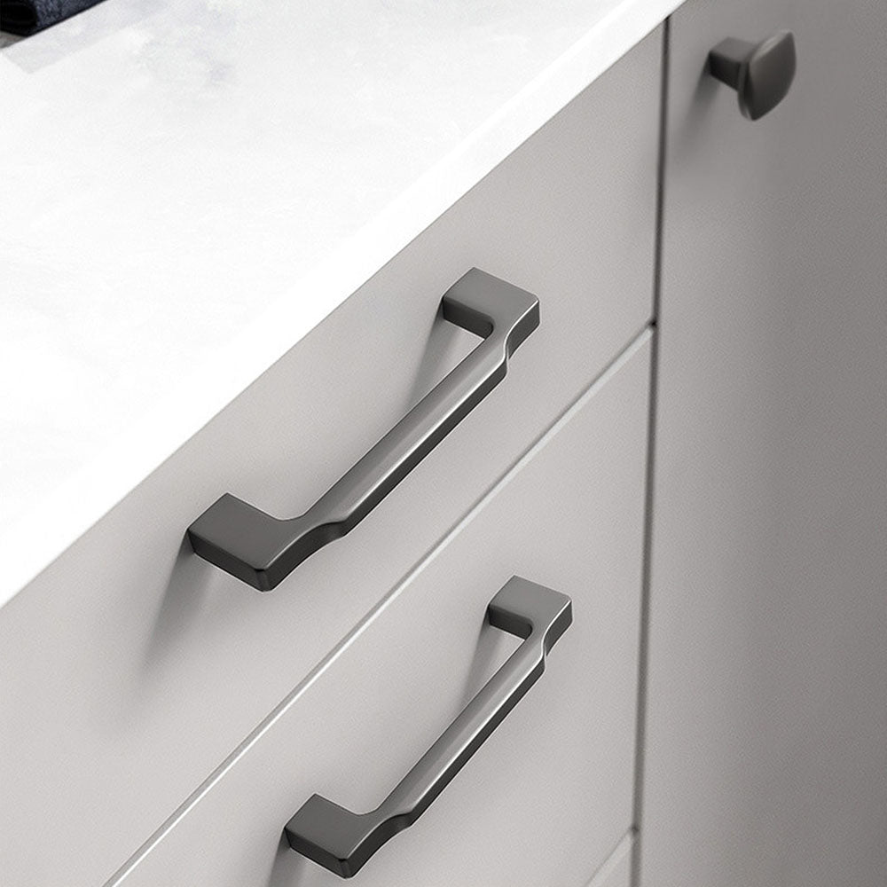 Grey Zinc Alloy Square Schrank Griff for Küche | Modern Cabinet & Wardrobe Handle