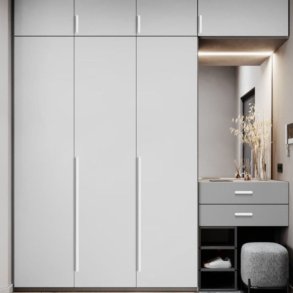 Großer weißer Aluminiumgriff – Schubladen- & Schrankgriff für Schlafzimmermöbel