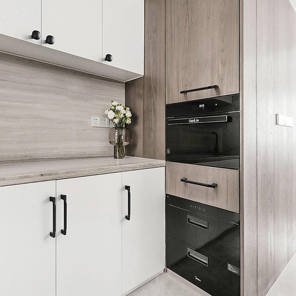 Elegant Schwarz Zinc Alloy Square Schrank Griff | Modern Kitchen & Wardrobe Handle