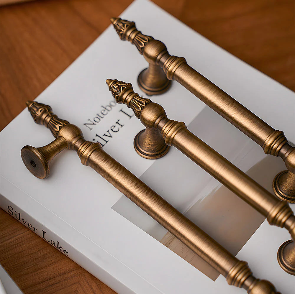 2 Stück Retro Bronze T-Stangengriffe für Küchenschränke und Schubladen