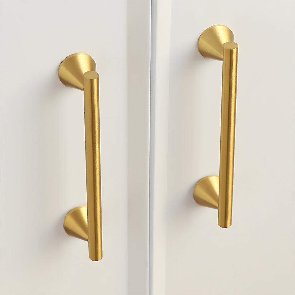 Massiver Messing-Gold-Griff mit konischem Fußdesign für Küchenschränke