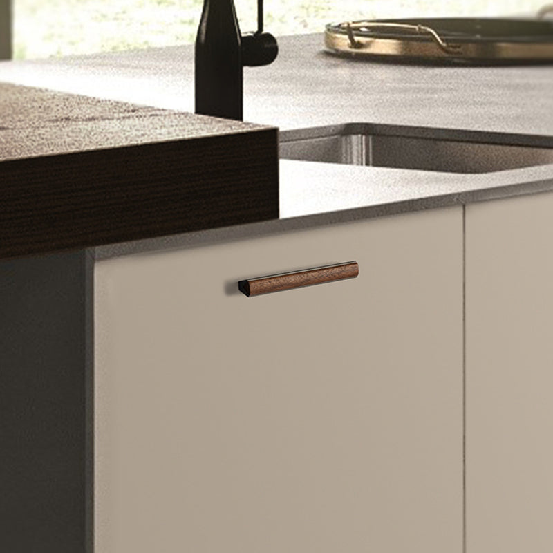 Minimalist Walnuss Holz Schrank Schubladengriff