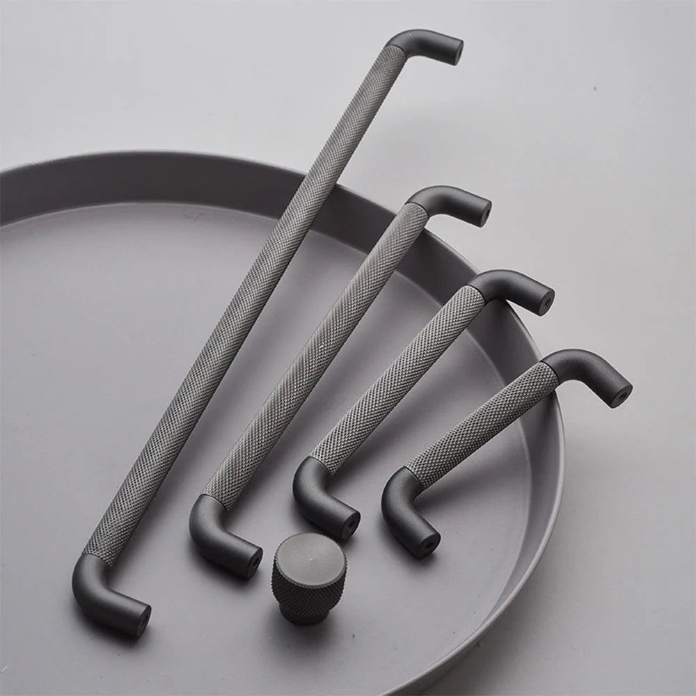 Matt Grey Knurled Bar Schrankgriff für Küche & Möbel