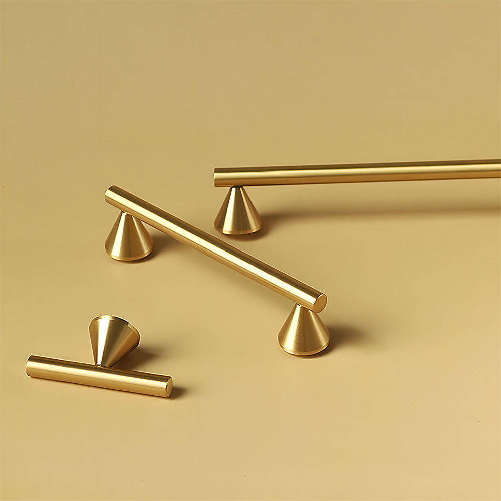 Massiver Messing-Gold-Griff mit konischem Fußdesign für Küchenschränke