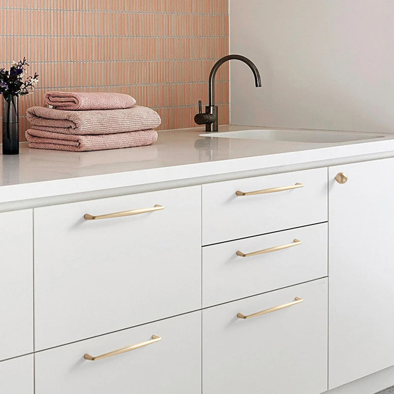 Gebürstet Gold Zinklegierung Küchengriff