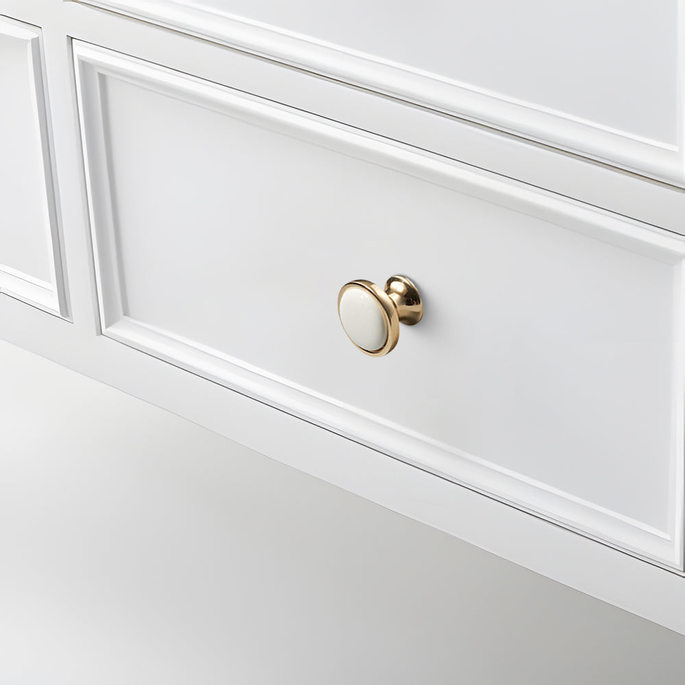 Retro White Ceramic Satin Finish Schrank Drawer Bar Griff
