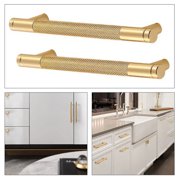Gold Aluminium Knurled Bar Küchengriffe – Moderner Stil für Küche & Möbel