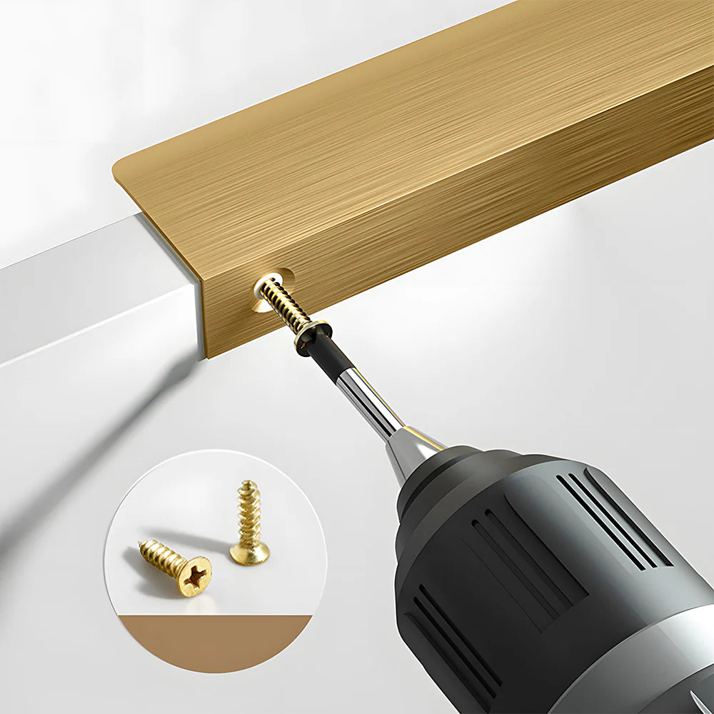 Gebürstete Gold-Schrankgriffe – Elegante Edge Griffe für Schubladen & Möbel