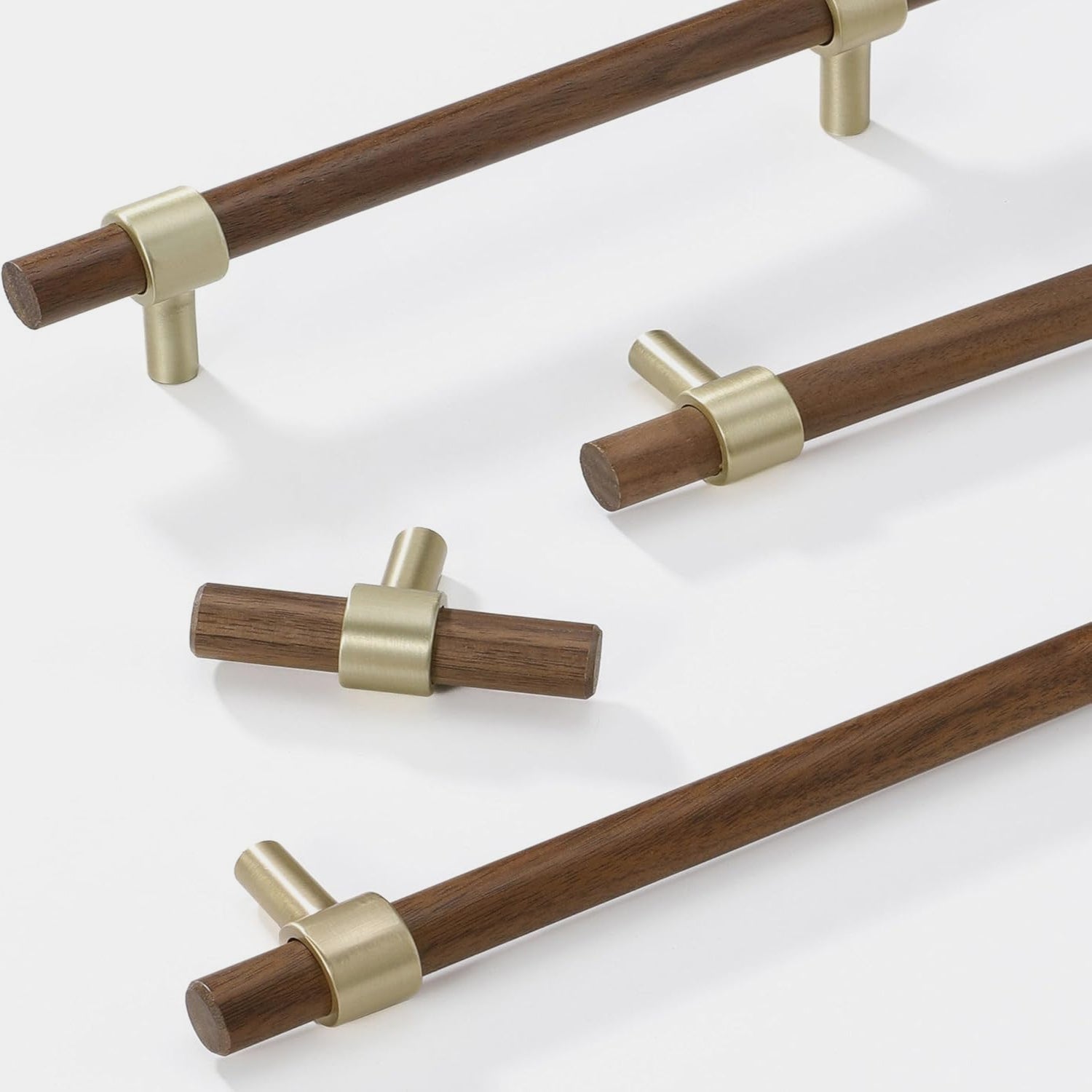 Vintage Holz Messing Küchengriffe & Schrankgriffe