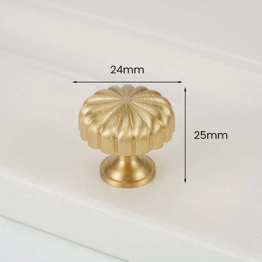 Gold Massiver Messing Kürbisform Küche Knopf