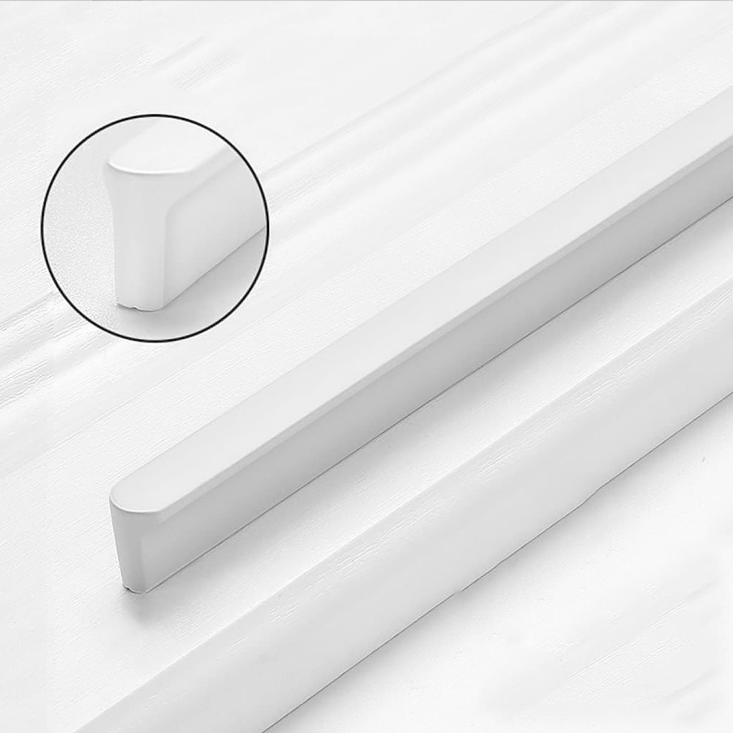 Großer weißer Aluminiumgriff – Schubladen- & Schrankgriff für Schlafzimmermöbel