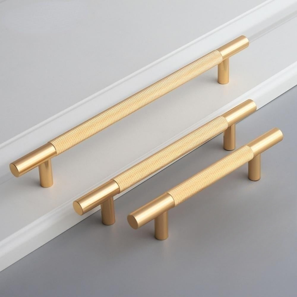 Gerändelter Gold-Bar-Küchengriff für Schränke & Schubladen