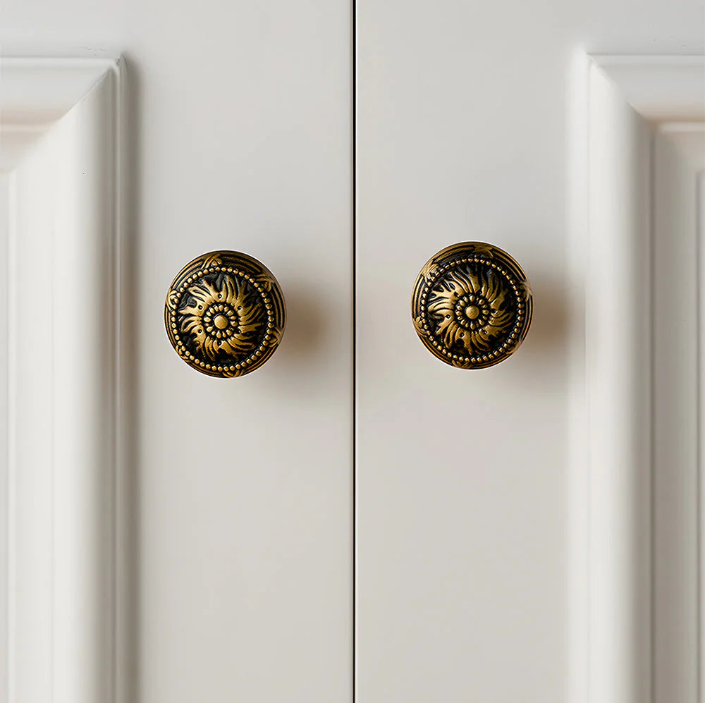 American Bronze Viktorianischer Stil Runde Küchenknöpfe