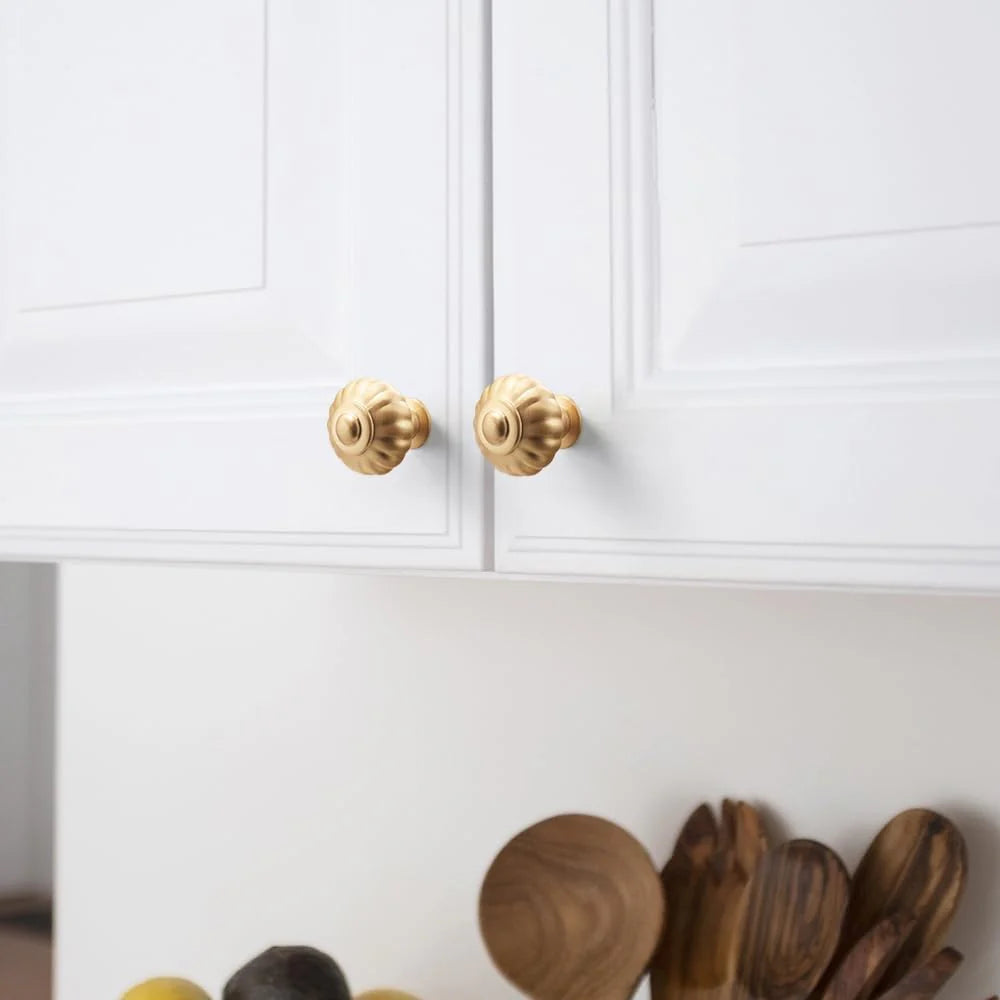 Gold Massiver Messing Kürbisform Küche Knopf