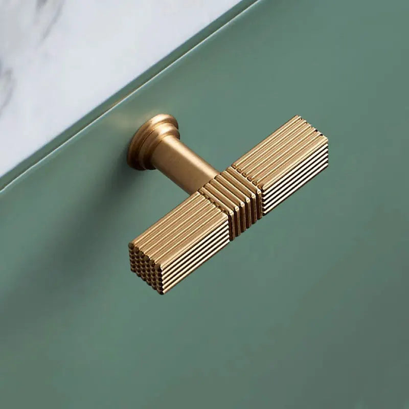 Gold Satin Finish Knurled Design Küche Schrank Bar Griff – Moderner Strukturgriff für Möbel
