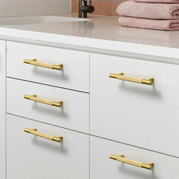 Gerändelter Gold-Bar-Küchengriff für Schränke & Schubladen