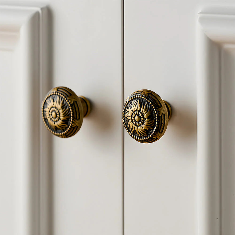 American Bronze Viktorianischer Stil Runde Küchenknöpfe