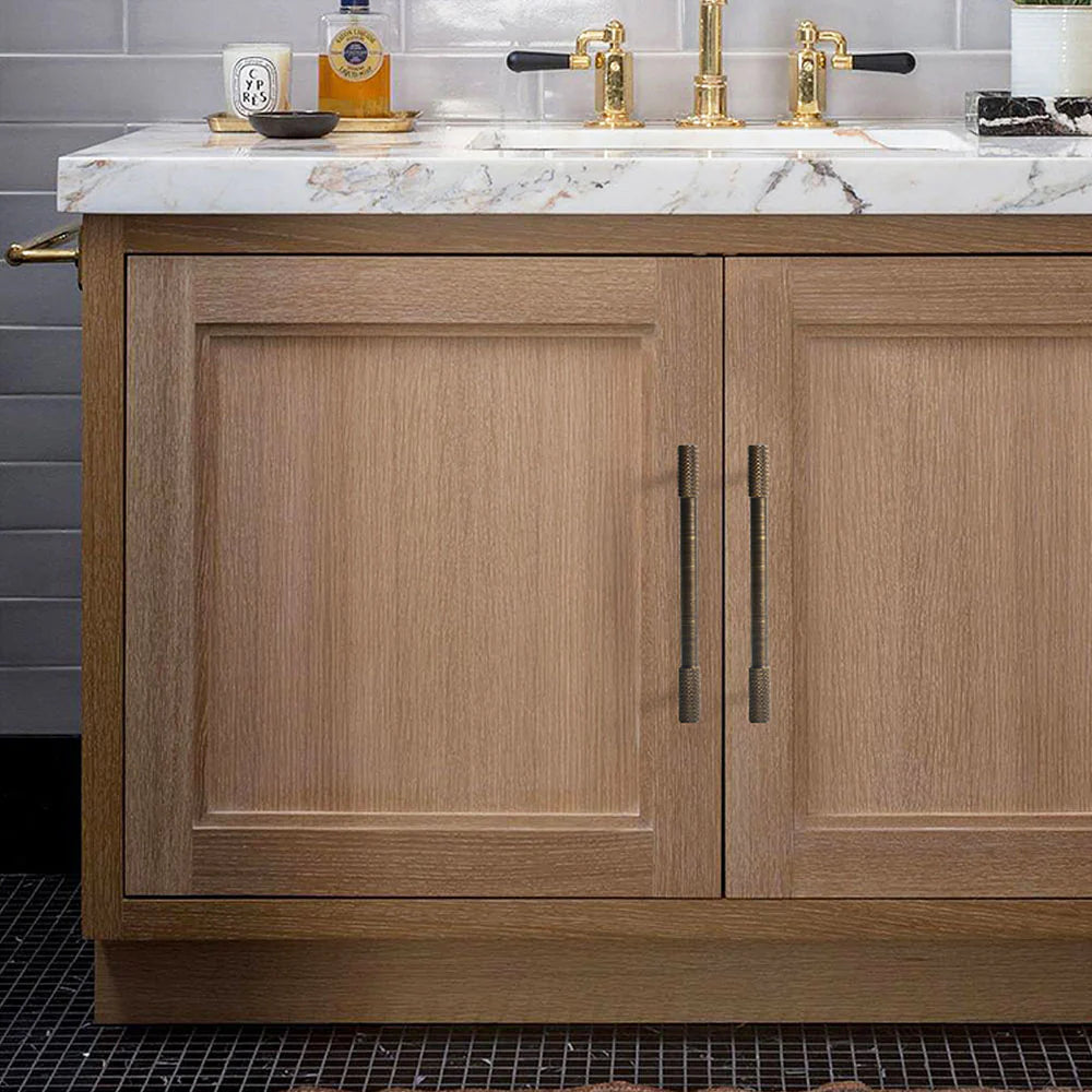 Bronze Finish Gerändelter Küche Schrank Bar Griff – Klassischer Möbelgriff im Vintage-Stil