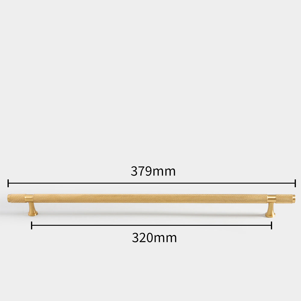 Goldener Gerändelter Massivmessing-Bargriff für Küche & Schrank