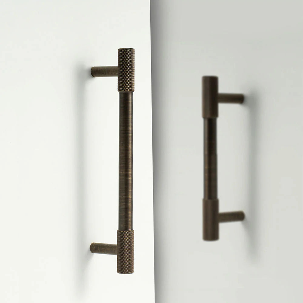 Bronze Finish Gerändelter Küche Schrank Bar Griff – Klassischer Möbelgriff im Vintage-Stil