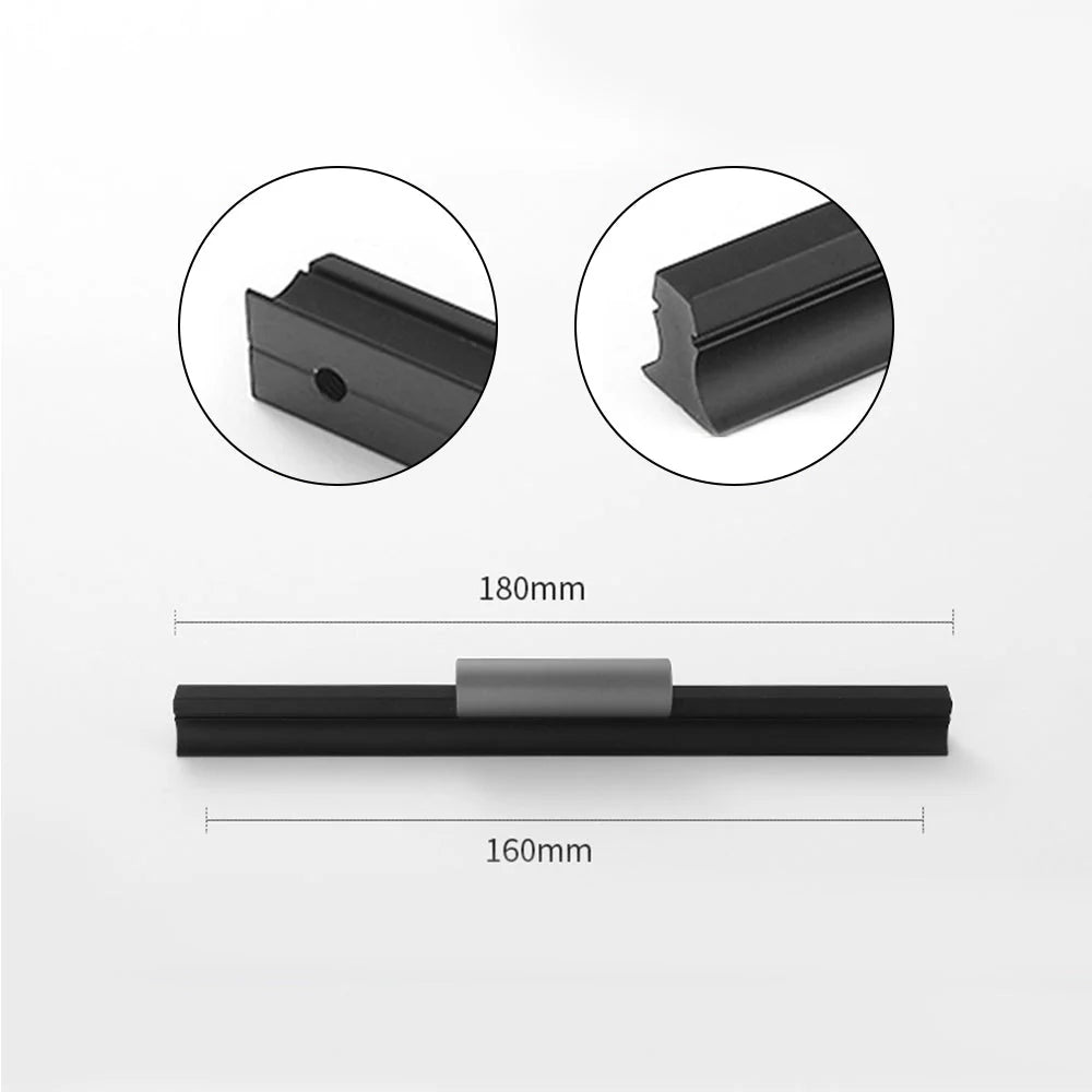 Matt Schwarz Grau Aluminium Schrank Schubladengriff