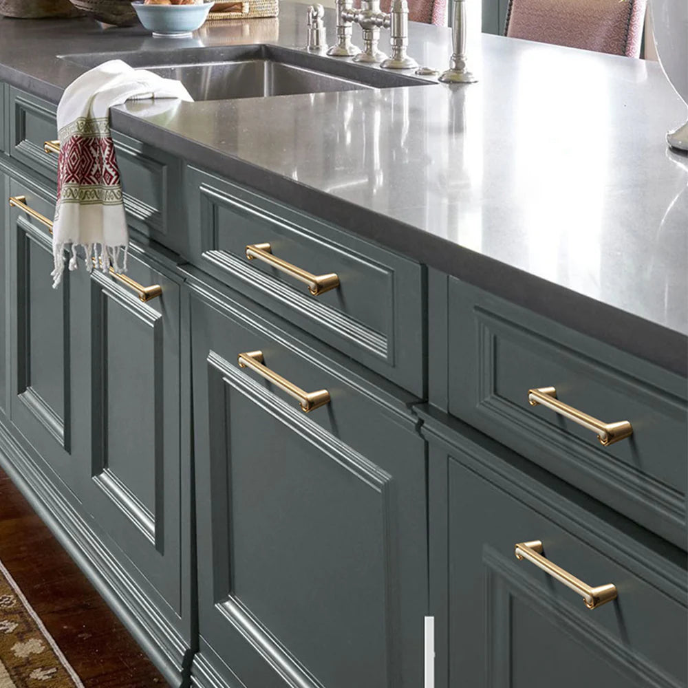 Schwarz Gold Satin Finish Möbel Schrank Tür T-Bar Griff