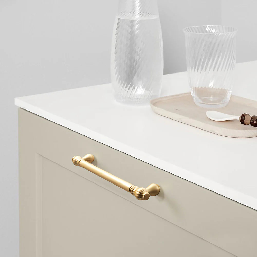 Gold Satin Finish Pumpkin Shape Cupboard Door T-Bar Griff