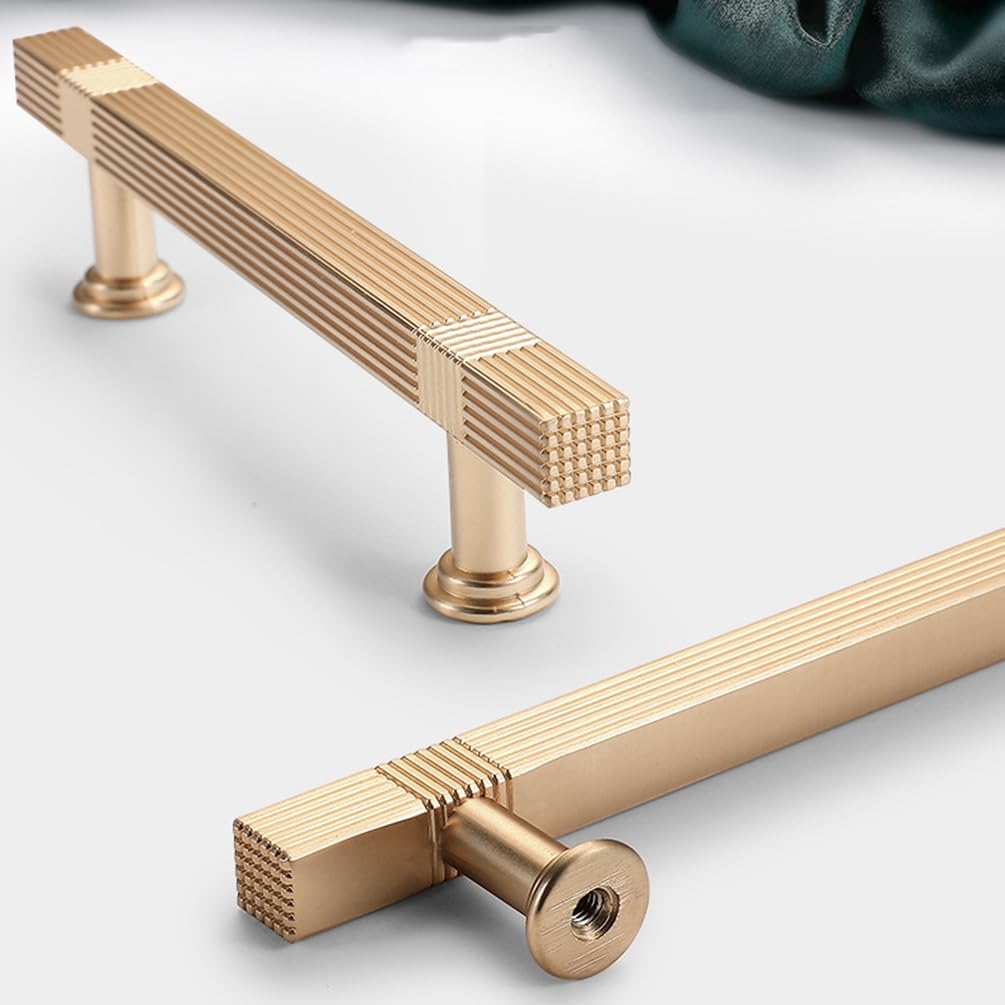 Gold Satin Finish Knurled Design Küche Schrank Bar Griff – Moderner Strukturgriff für Möbel