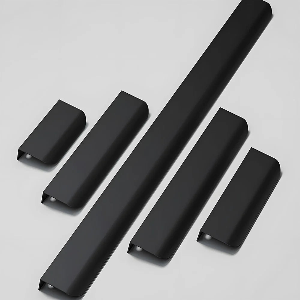 2er Set Mattschwarze Aluminium-Profilgriffe – Modernes Design für Schränke & Schubladen