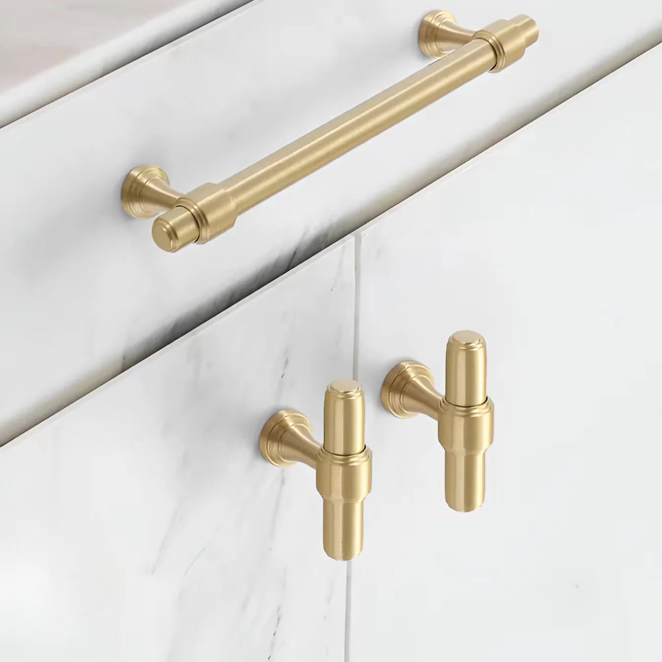 Gold Satin Finish T-Bar Schrankgriff für Küche & Möbel