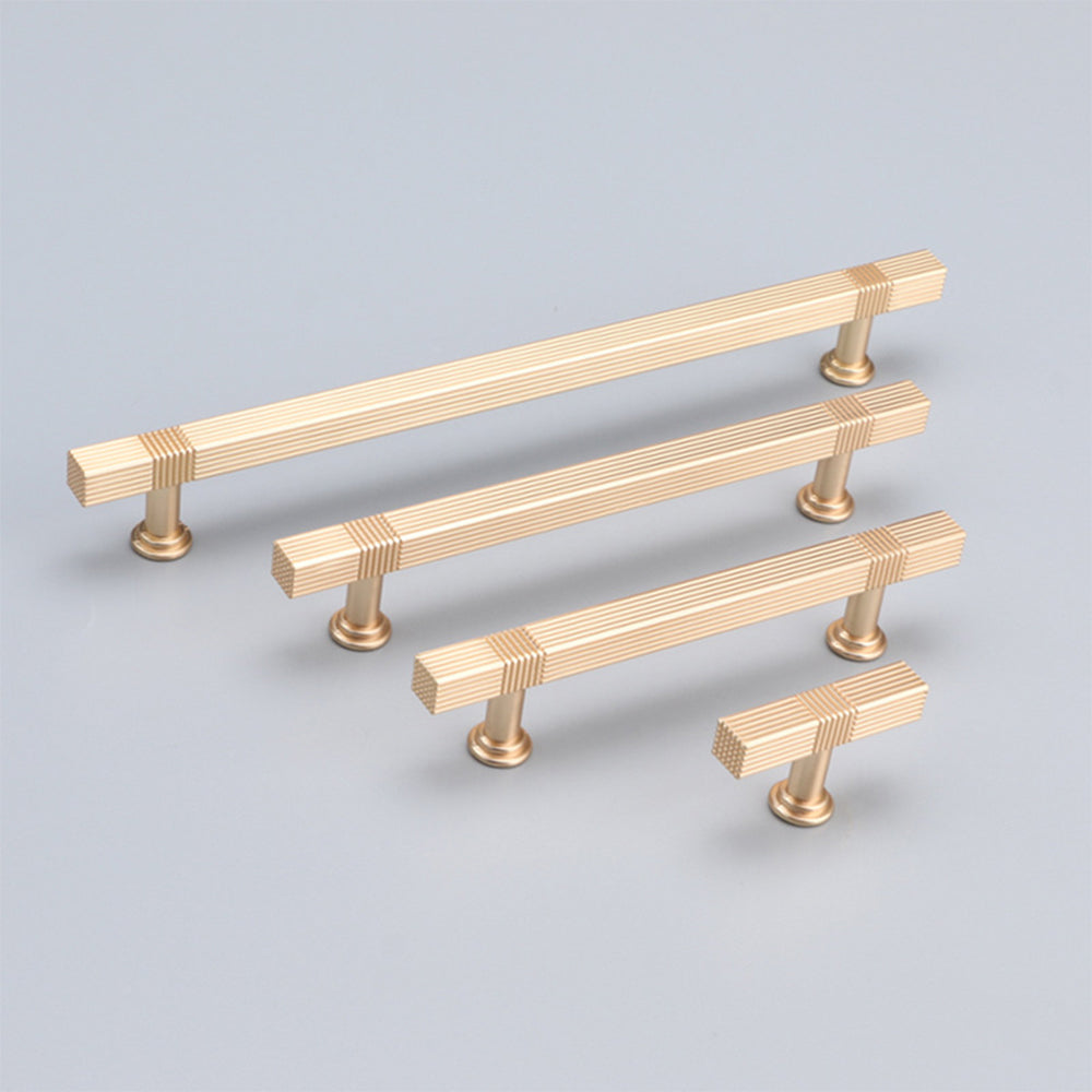 Gold Satin Finish Knurled Design Küche Schrank Bar Griff – Moderner Strukturgriff für Möbel