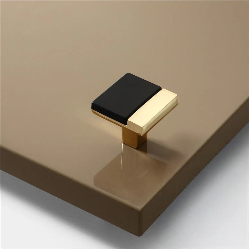 Schwarz Gold Zinc Alloy Square Bar Griff Griff for Küche