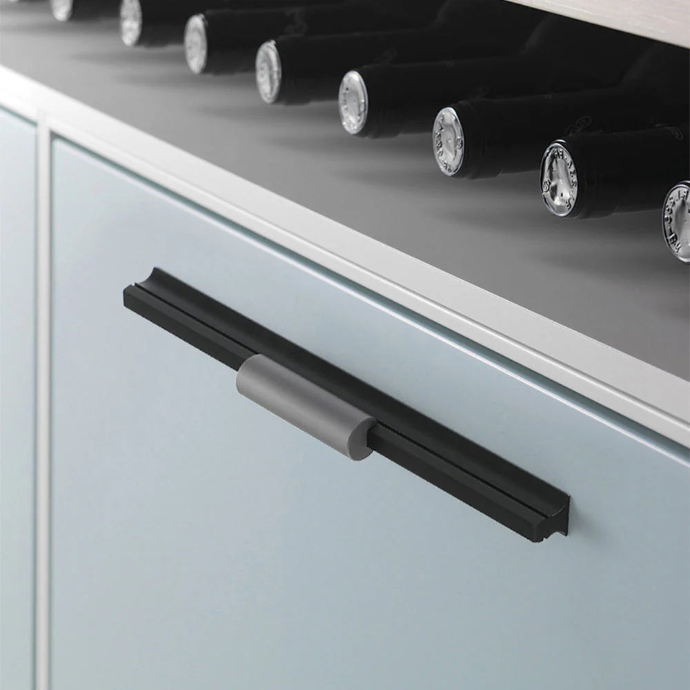 Matt Schwarz Grau Aluminium Schrank Schubladengriff