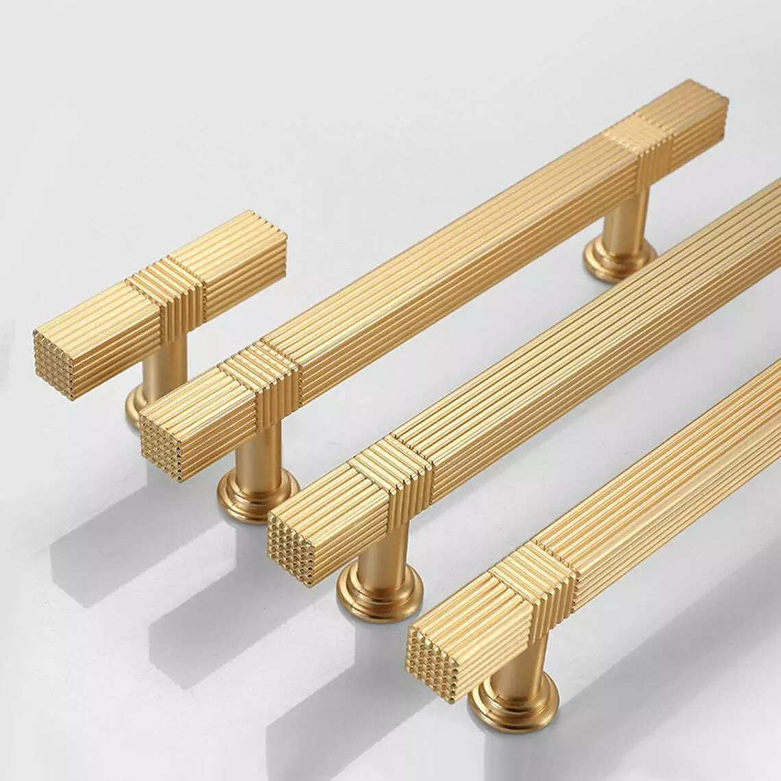Gold Satin Finish Knurled Design Küche Schrank Bar Griff – Moderner Strukturgriff für Möbel