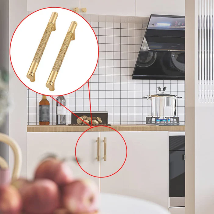 Gold Aluminium Knurled Bar Küchengriffe – Moderner Stil für Küche & Möbel