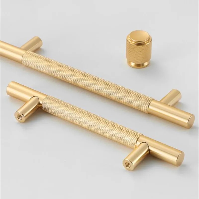 Gold Aluminium Knurled Bar Küchengriffe – Moderner Stil für Küche & Möbel