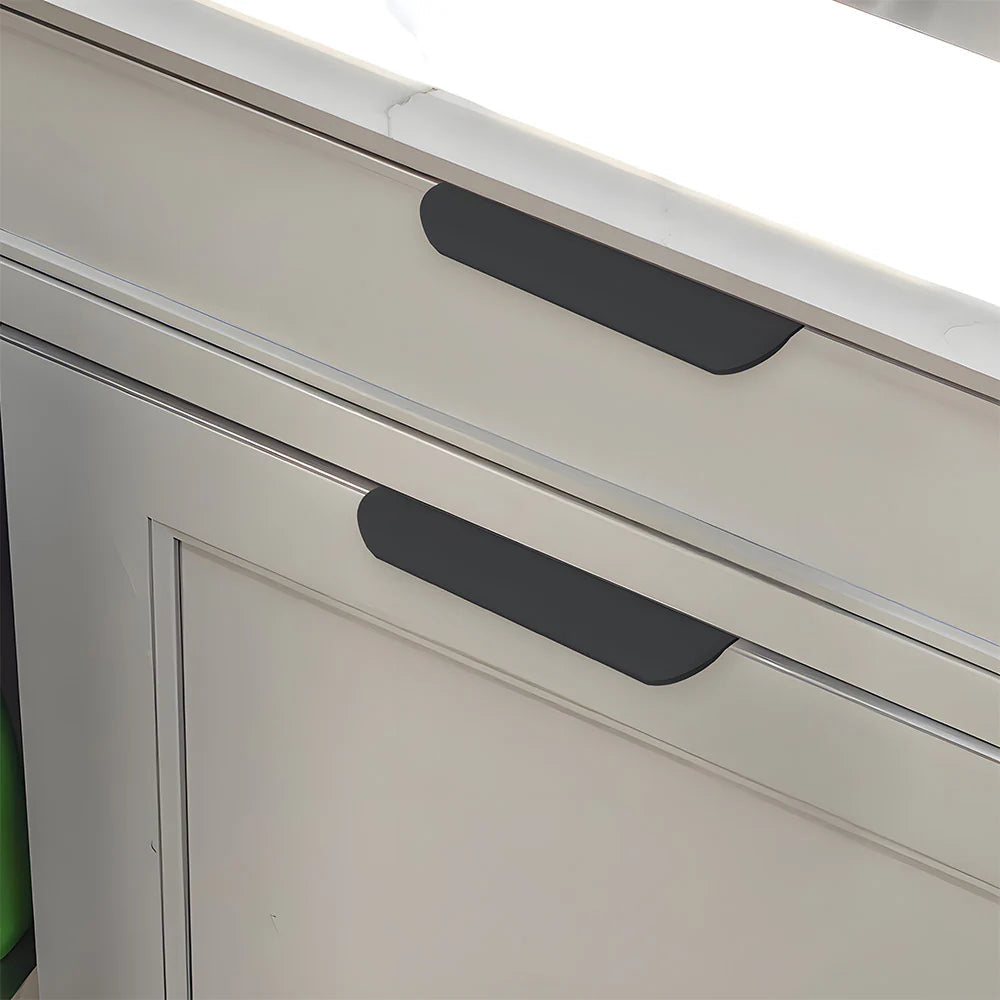6er Set Mattschwarze Aluminium-Profilgriffe – Modernes Design für Schränke & Schubladen