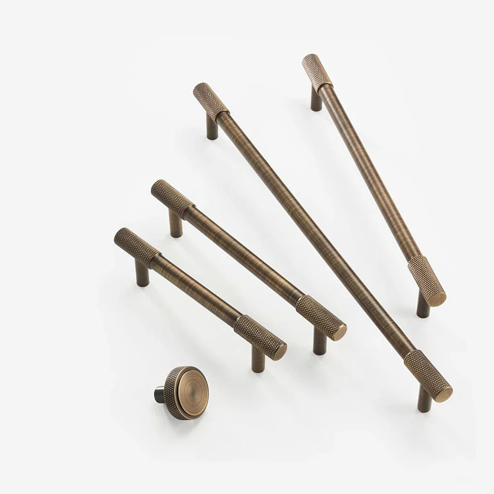 Bronze Finish Gerändelter Küche Schrank Bar Griff – Klassischer Möbelgriff im Vintage-Stil