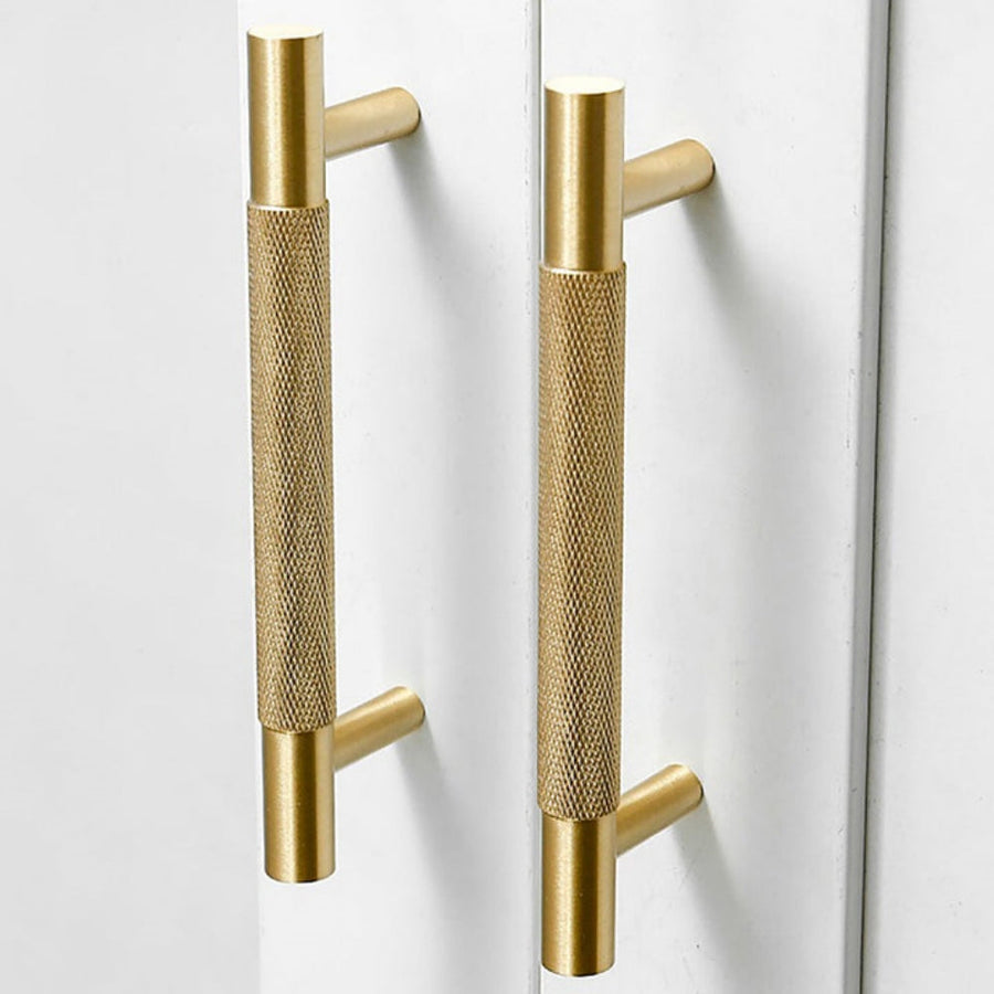 Gerändelter Gold-Bar-Küchengriff für Schränke & Schubladen