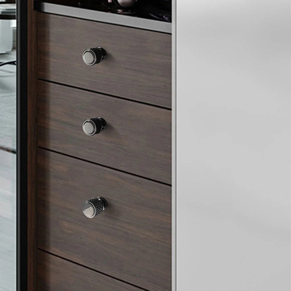 Schwarz Gerändelter Möbelgriff im Diamantdesign – Stangengriff für Schränke & Schubladen