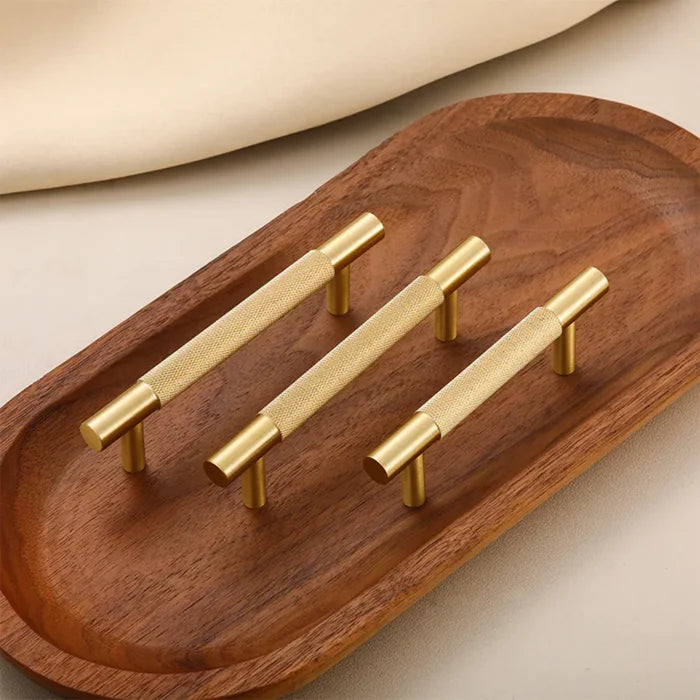 Gerändelter Gold-Bar-Küchengriff für Schränke & Schubladen