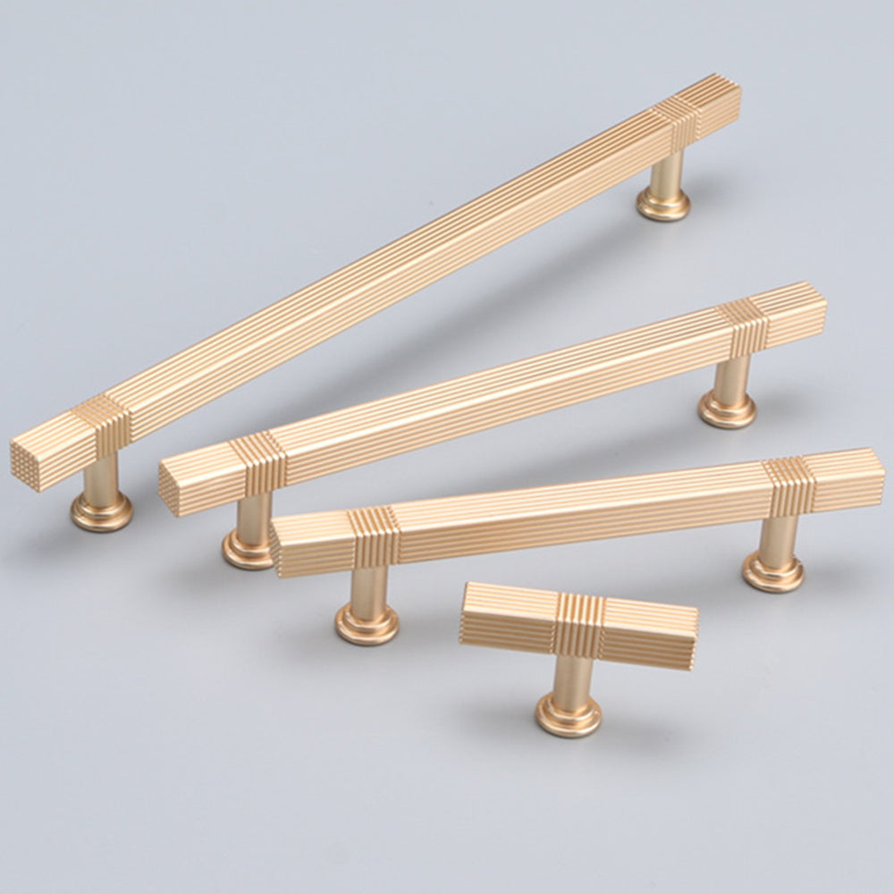 Gold Satin Finish Knurled Design Küche Schrank Bar Griff – Moderner Strukturgriff für Möbel