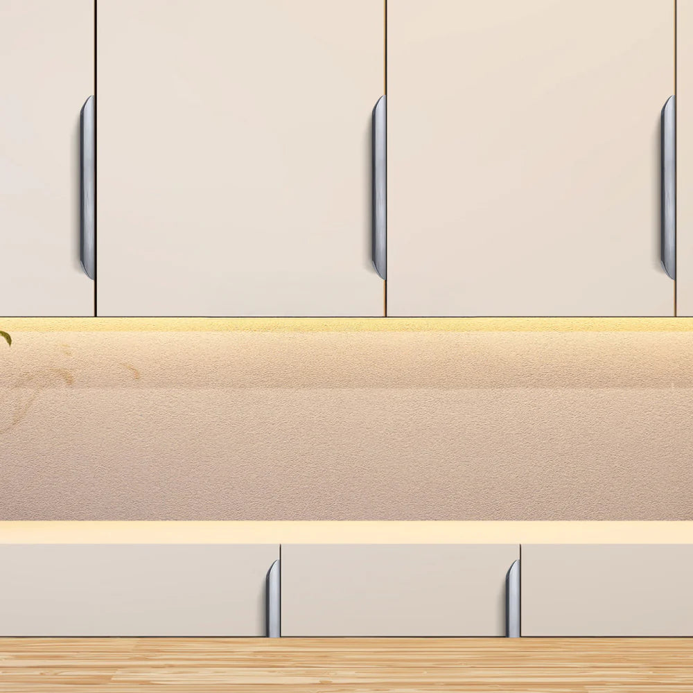 6er Set Graue Aluminium-Profilgriffe – Modernes Design für Küche & Schränke