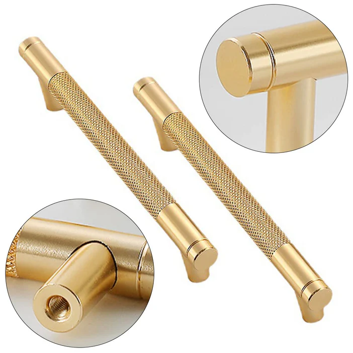Gold Aluminium Knurled Bar Küchengriffe – Moderner Stil für Küche & Möbel