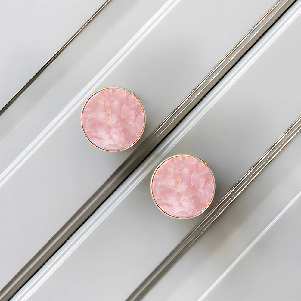 Rosa Runde Schrankknöpfe - Ziergriffe für Kinderzimmer & Möbel