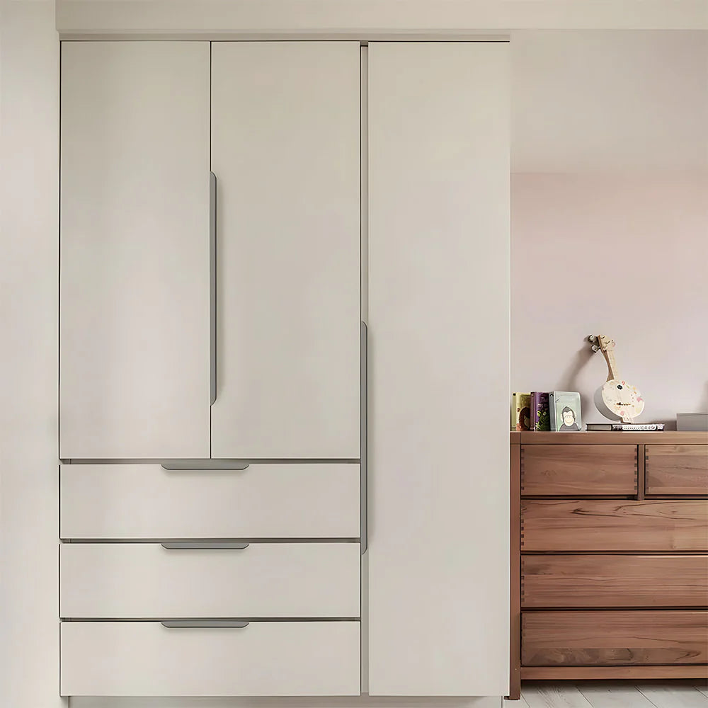 2er Set Graue Aluminium-Profilgriffe – Modernes Design für Küche & Schränke