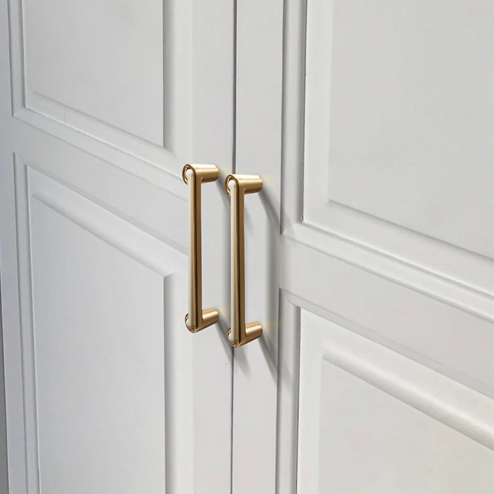 Weiß Gold Satin Finish Möbel Schrank T-Bar Griff